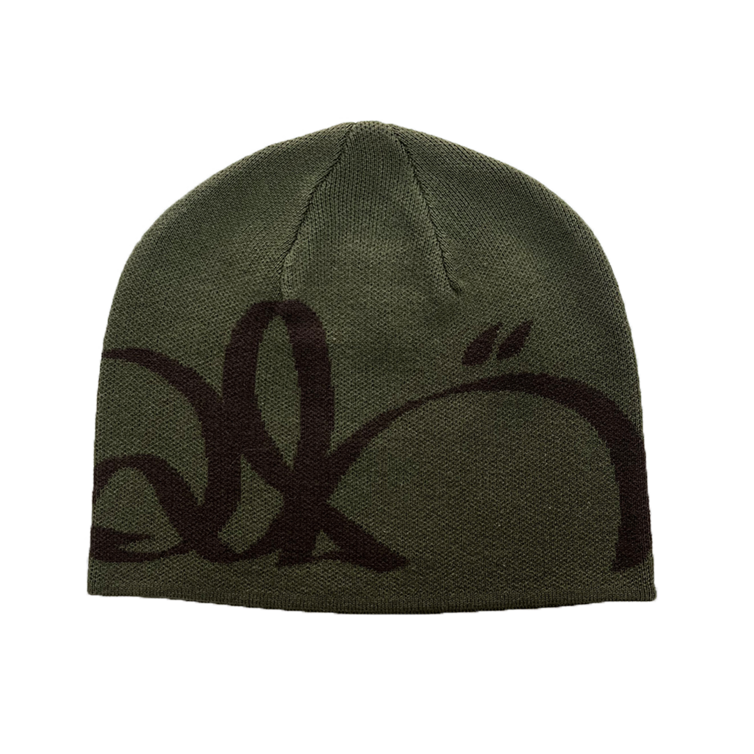 GREEN SCRIPT BEANIE